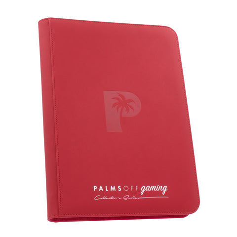 Palms Off Gaming - Collectors Series 9 Pocket Zip Trading Card Binder: Red