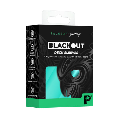 Palms Off Gaming - Blackout Deck Sleeves: Standard - Turquoise (100pc)