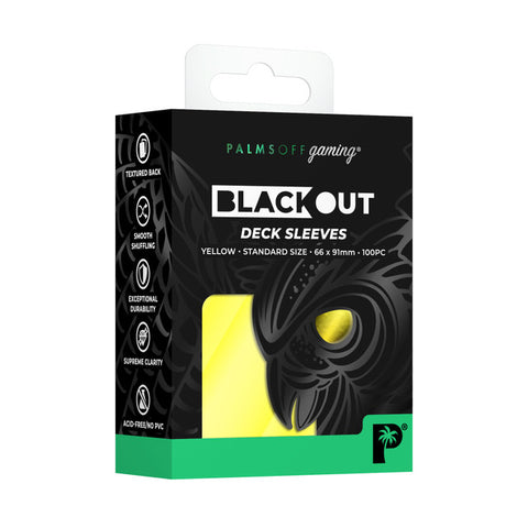 Palms Off Gaming - Blackout Deck Sleeves: Standard - Yellow (100pc)