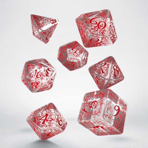Q Workshop Elvish Dice Set: Translucent/Red