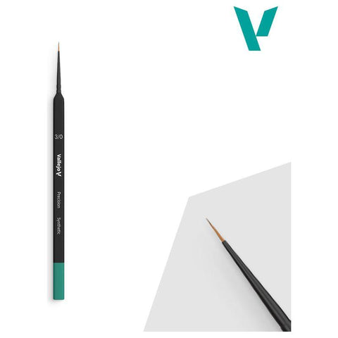 Vallejo - Brush Range: Precision Round Synthetic Brush, Triangular Handle No. 3/0
