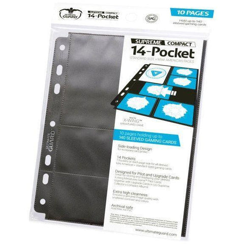 Ultimate Guard - Binder Pages: 14-Pocket Standard & Mini American - Black