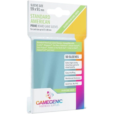 Gamegenic - Prime Board Game Sleeves: Standard American 50pc (59x91mm)