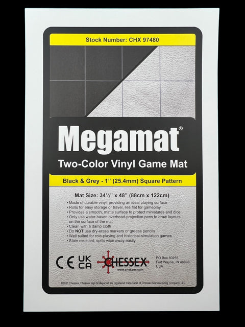 Chessex - Reversible Megamat: 1inch Squares Black-Grey (34.5 x 48)