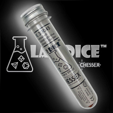 Chessex Dice: Borealis Polyhedral Rose Gold/light blue Luminary 7-Die Se