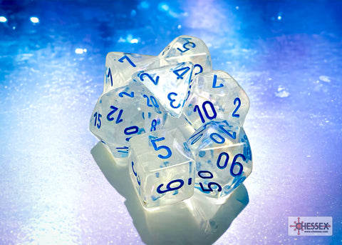 Chessex - Polyhedral 7-die Set: Borealis (Icicle/Light Blue Luminary)
