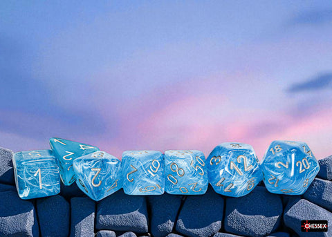 Chessex - Polyhedral 7-die Set: Luminary (Sky/Silver)