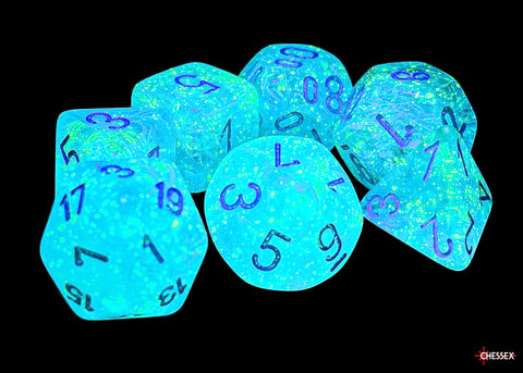 Chessex - Polyhedral 7-die Set: Luminary (Sky/Silver)