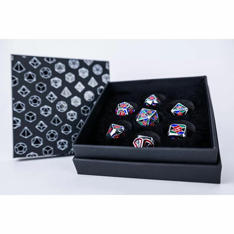 Let's Play Games - Dice Set: Metal RPG - Leadlight: 4 Colour/Silver