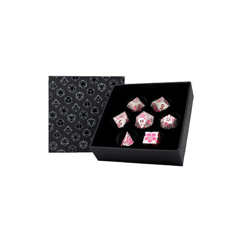 LPG Metal RPG Dice Set - Inscripted Sakura: Pink