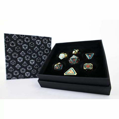 Let's Play Games - Dice Set: Metal RPG - Concentric: Red/Green/Gold