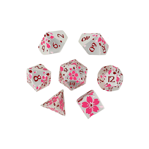 LPG Metal RPG Dice Set - Inscripted Sakura: Pink