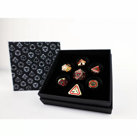 Let's Play Games - Dice Set: Metal RPG - Concentric: Black/Red/Gold