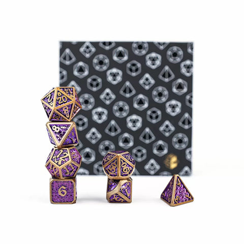 Let's Play Games - Dice Set: Metal RPG - Draco Bright: Purple/Brass