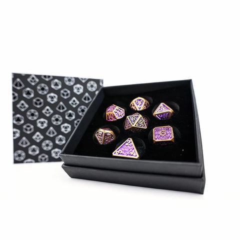 Let's Play Games - Dice Set: Metal RPG - Draco Bright: Purple/Brass