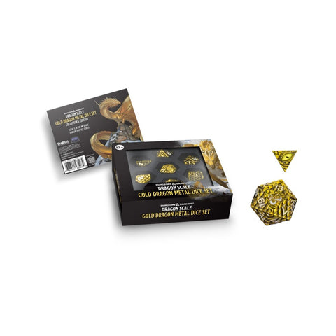 Dungeons & Dragons - Dragon Scale: Gold Dragon Metal Dice Set