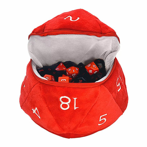 Ultra Pro - D20 Plush Dice Bag: Red and White