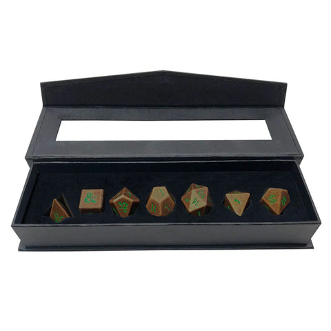 Ultra Pro - Heavy Metal 7-piece RPG Dice Set: Dungeons & Dragons Feywild - Copper/Green