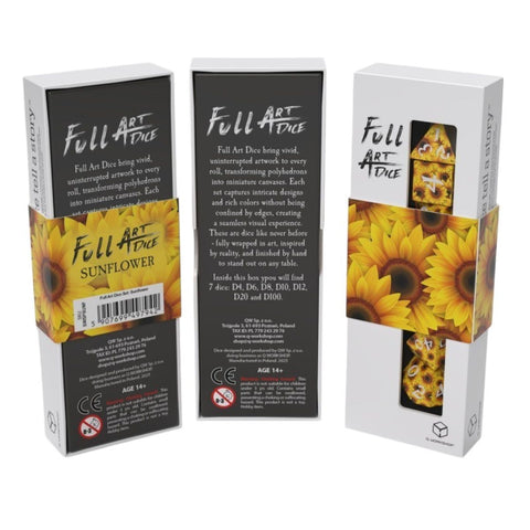Q-Workshop - 7-Dice Set: Full Art Dice - Sunflower
