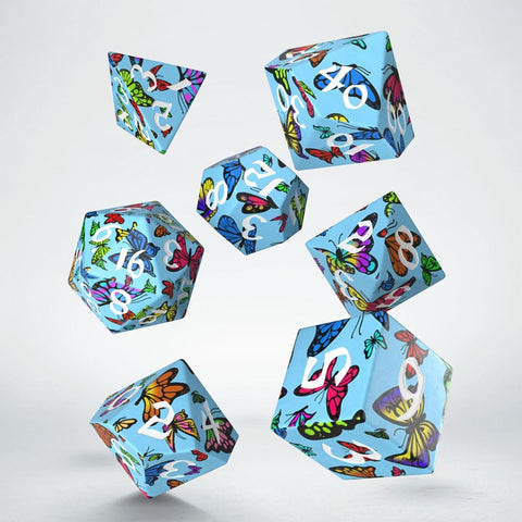 Q-Workshop - 7-Dice Set: Full Art Dice - Butterfly