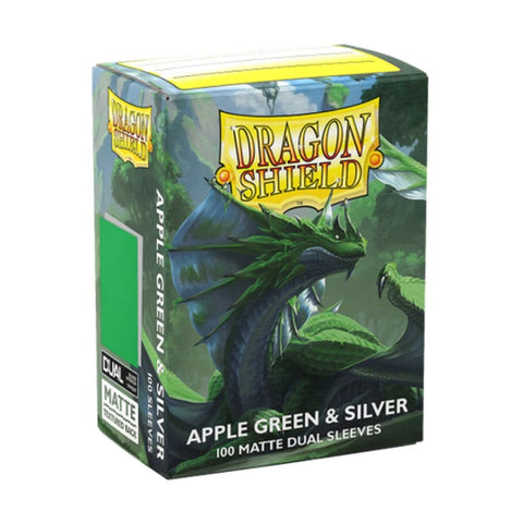 Dragon Shield - Standard Size Sleeves: Matte Dual - Apple Green & Silver