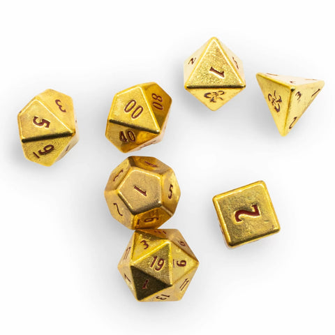 Dungeons & Dragons 50th Anniversary Heavy Metal Dice Set (7 Dice Set)