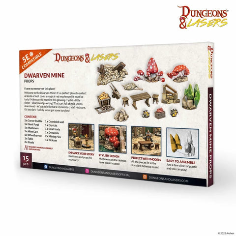 Dungeons & Lasers - Half-Height Walls: Dwarven Mine Props