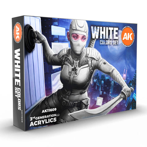 AK Interactive - White Colors Paint Set