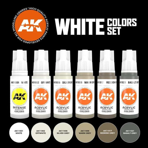 AK Interactive - White Colors Paint Set