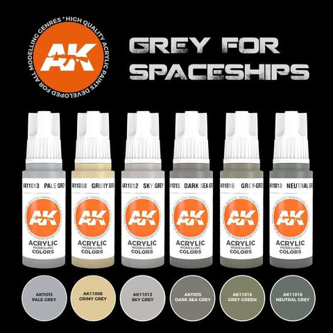 AK Interactive - Grey for Spaceships Paint Set