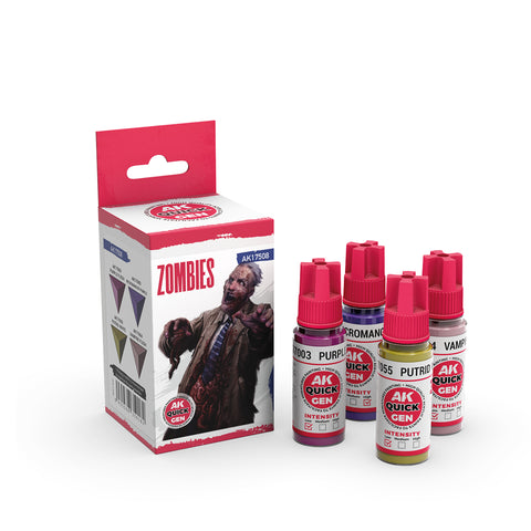 AK Interactive Quick Gen: Zombies Acrylic Paint Set (4 Colours)