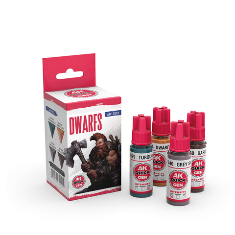 AK Interactive Quick Gen: Dwarfs Acrylic Paint Set (4 Colours)