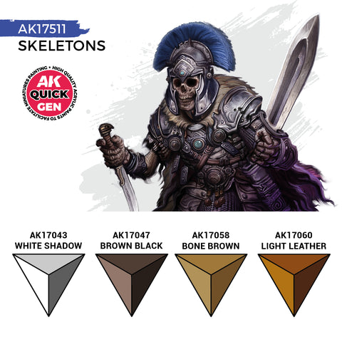 AK Interactive Quick Gen: Skeletons Acrylic Paint Set (4 Colours)