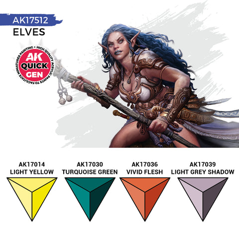 AK Interactive Quick Gen: Elves Acrylic Paint Set (4 Colours)