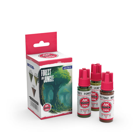 AK Interactive Quick Gen: Forest & Jungle Acrylic Paint Set (3 Colours)