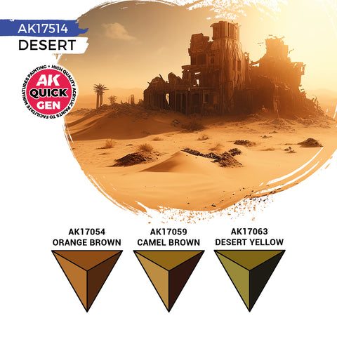AK Interactive Quick Gen: Desert Acrylic Paint Set (3 Colours)