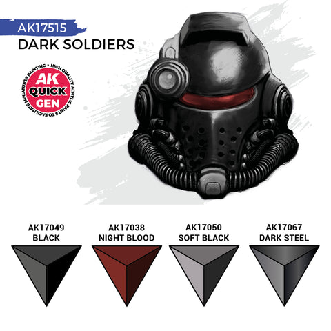 AK Interactive Quick Gen: Dark Soldiers Acrylic Paint Set (4 Colours)