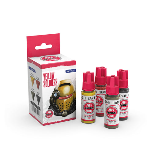 AK Interactive Quick Gen: Yellow Soldiers Acrylic Paint Set (4 Colours)