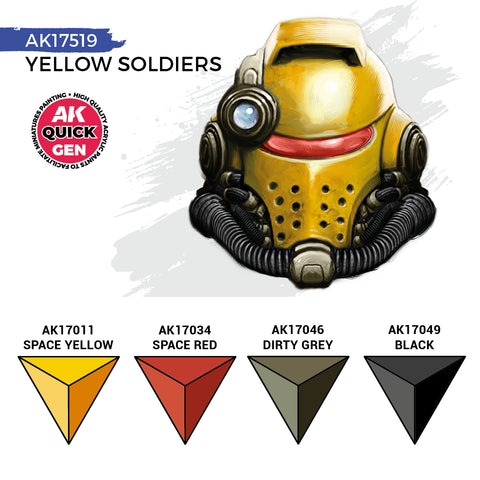 AK Interactive Quick Gen: Yellow Soldiers Acrylic Paint Set (4 Colours)