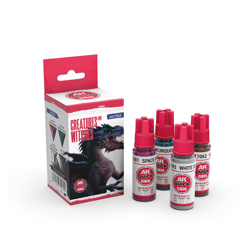 AK Interactive Quick Gen: Creatures And Witches Acrylic Paint Set (4 Colours)