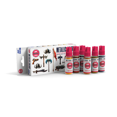 AK Interactive Quick Gen: Metallics Acrylic Paint Set (6 Colours)