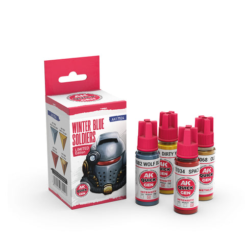 AK Interactive Quick Gen: Winter Blue Soldiers Acrylic Paint Set (4 Colours)