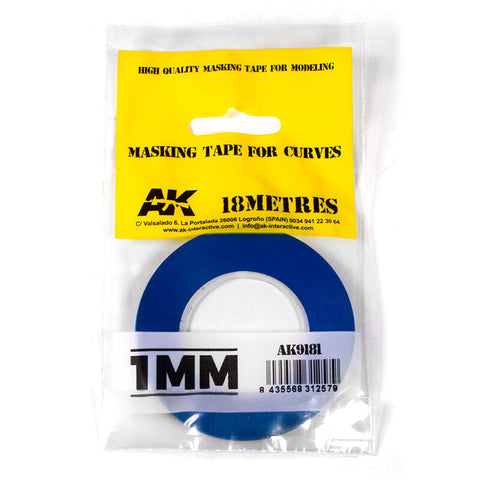 AK Interactive - Masking Tape for Curves: 1mmx18m