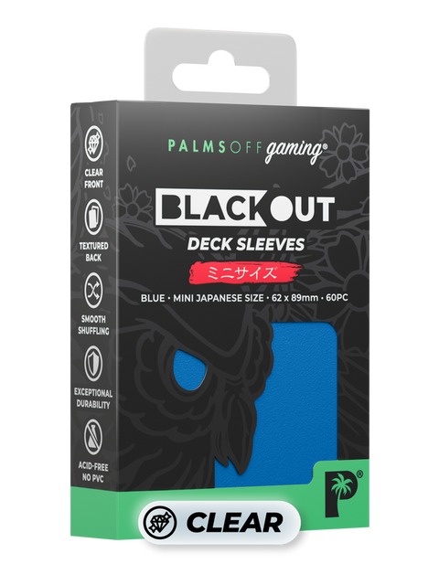 Palms Off Gaming - Blackout Deck Japanese Size Sleeves: Matte Blue