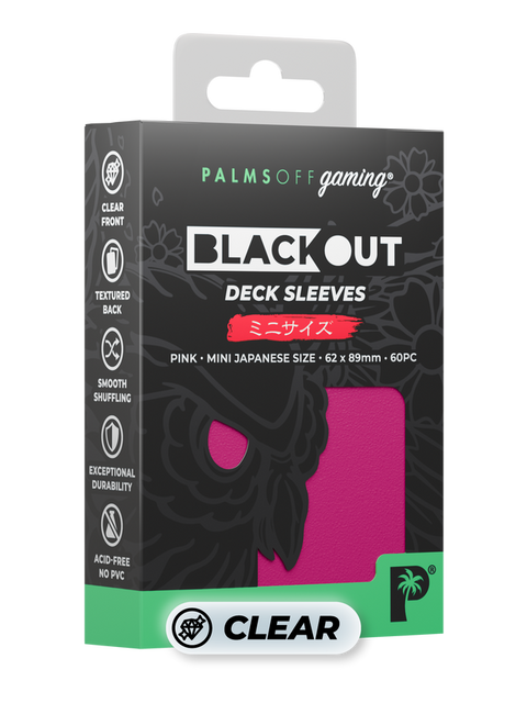 Palms Off Gaming - Blackout Deck Japanese Size Sleeves: Matte Pink