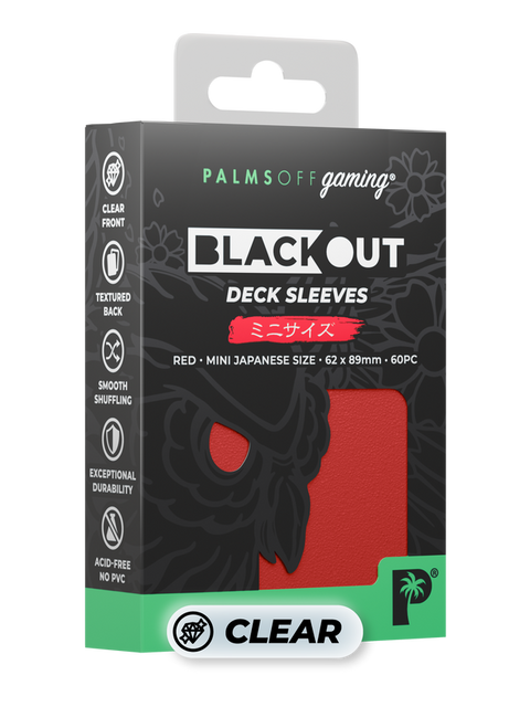 Palms Off Gaming - Blackout Deck Japanese Size Sleeves: Matte Red