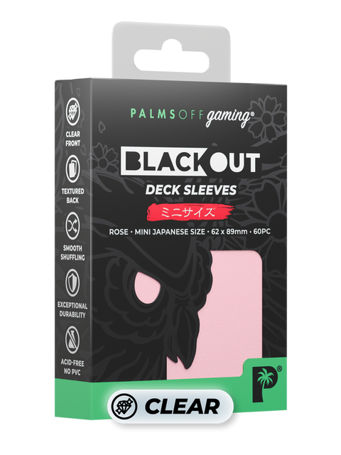 Palms Off Gaming - Blackout Deck Japanese Size Sleeves: Matte Rose