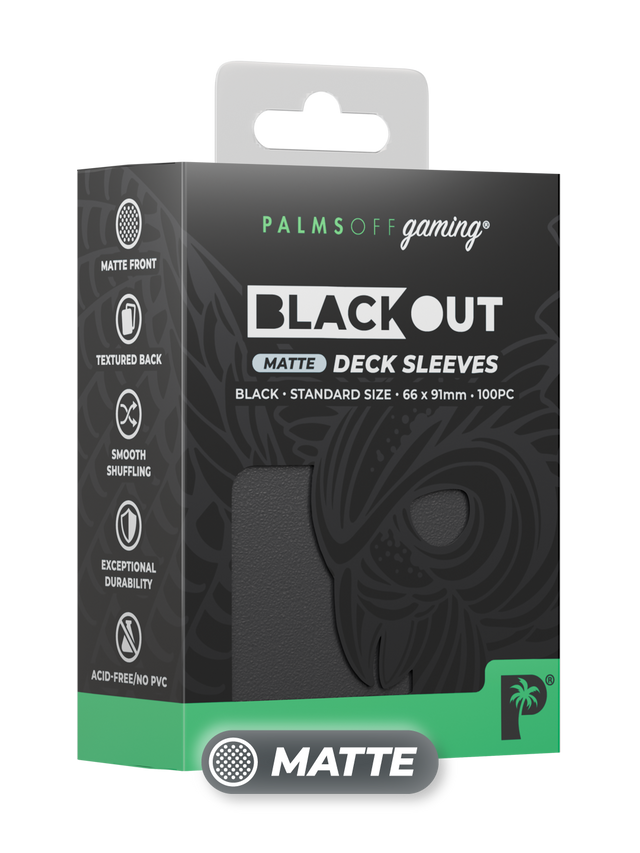 Palms Off Gaming - Blackout Matte Deck Sleeves: Standard Size - Black ...