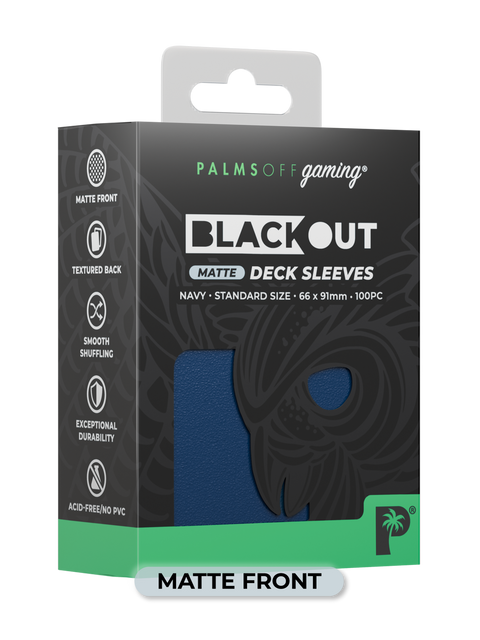 Palms Off Gaming - Blackout Matte Deck Sleeves: Standard Size - Navy