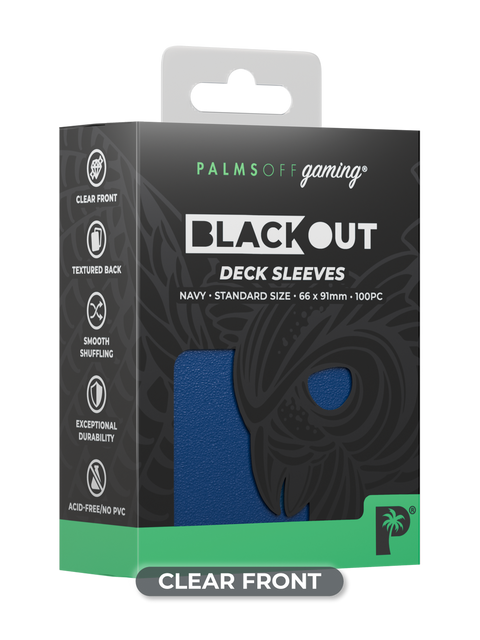 Palms Off Gaming - Blackout Deck Sleeves: Standard Size - Navy